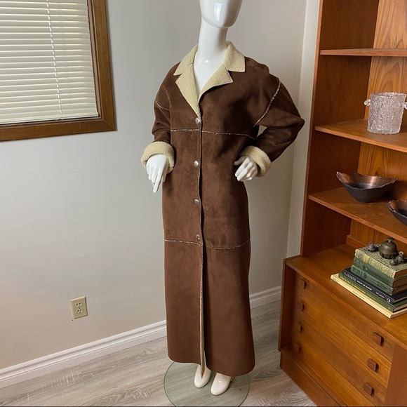 Vintage Ralph Lauren Faux Shearling Full Length Coat